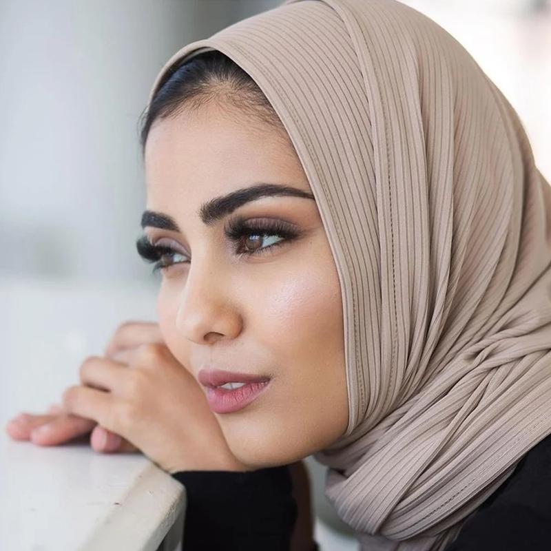 *NEW* PREMIUM Ribbed Jersey Collection Textured STRETCHY Hijab Head Scarf 0