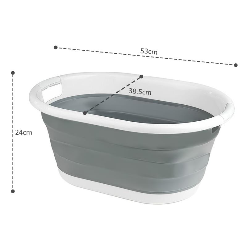2 X Laundry Basket Pop Up Folding Collapsible Space Saving Cloth Washing Bin Plastic Organiser Silicone 7