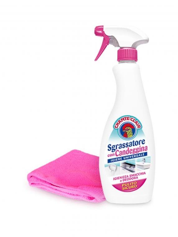 Chanteclair Degreaser with Bleach 625ml Cleaning Household Spray Cloth Kitchen Bathroom Candeggina Sgrassatore 4