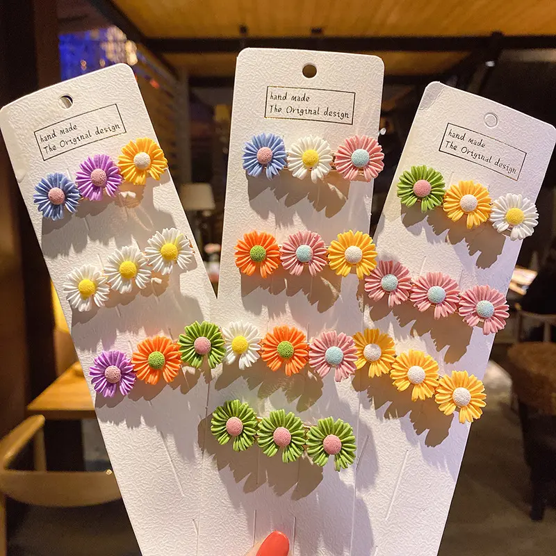 Handmade 3 in 1 Small Floral Daisy Hair Grip , Candy Color, Bobby Pins, Barrette, All Occasions, Kids, Girls, Ladies, Summery, Smooth, Soft, Multi Purpose, Back to School, Kids' Party, Hair , Hair Accessories, Fashion s,Unisex flower clip