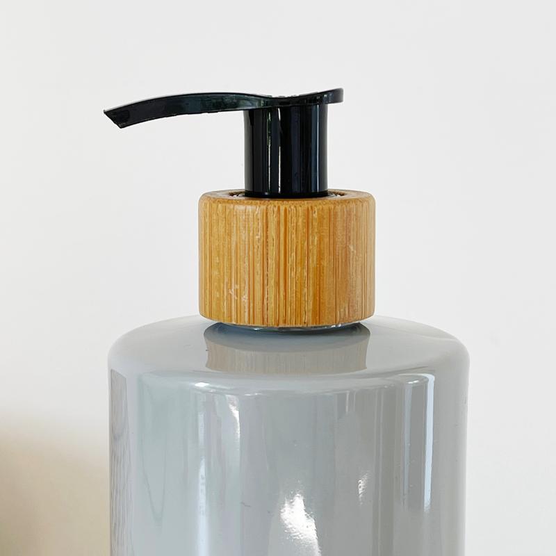 Refillable Grey Plastic Bottle With Personalised White Waterproof Minimalist Label And Black Or White Bamboo Pump - Perfect For Home, Kitchen And Bathroom Organisation - Eco Friendly And Sustainable Dispensers 7