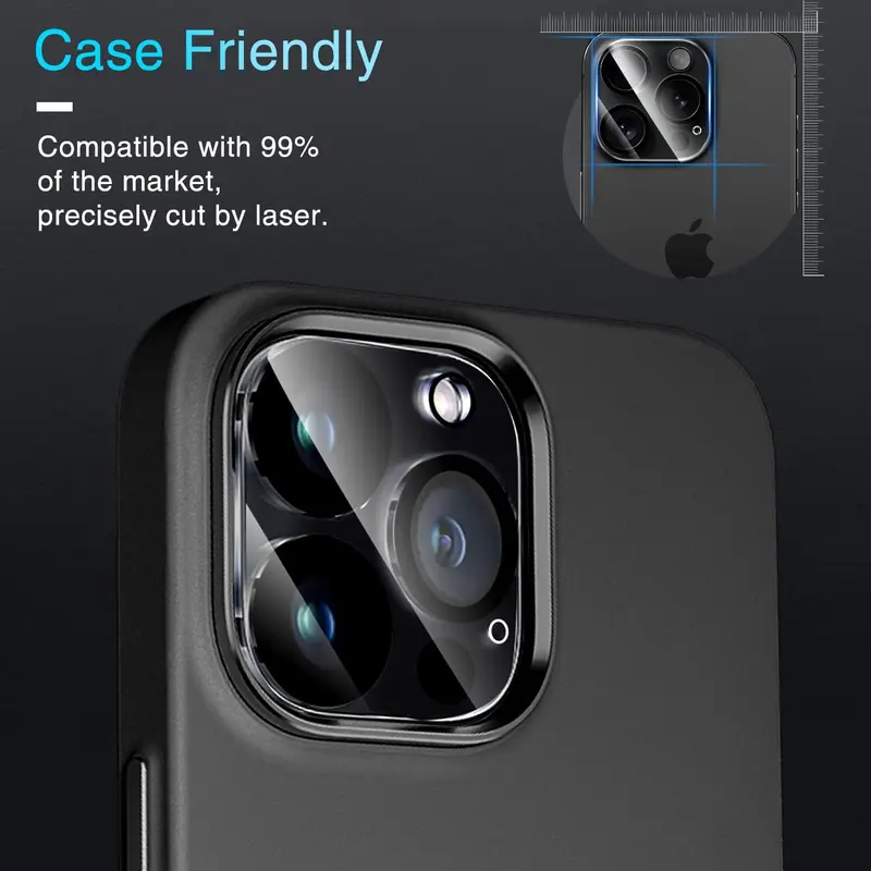 IMBZBK 6 Pack Camera Lens Protector for iPhone 16 Pro Max/iPhone 16 Pro Accessories Camera Protector Screen Cover 9H Tempered Glass Unbreakable Protection Case Friendly 6
