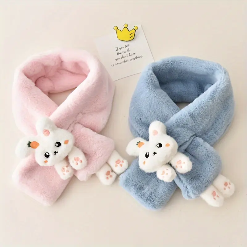 Product Introduction of bunny scarf kids - Cartoon Bunny Kids Scarf - Thickened Acrylic Knit, Breathable, Cute - Autumn/Winter - Girls 2-10 Years - Fashionable & Warm - Cuddle Up in Bunny Love 5