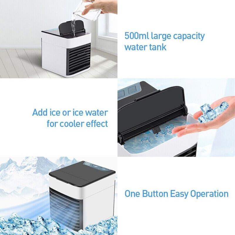 Mini Air Cooler Portable LED USB Air Conditioner Fan Humidifier Purifier Cooling 6