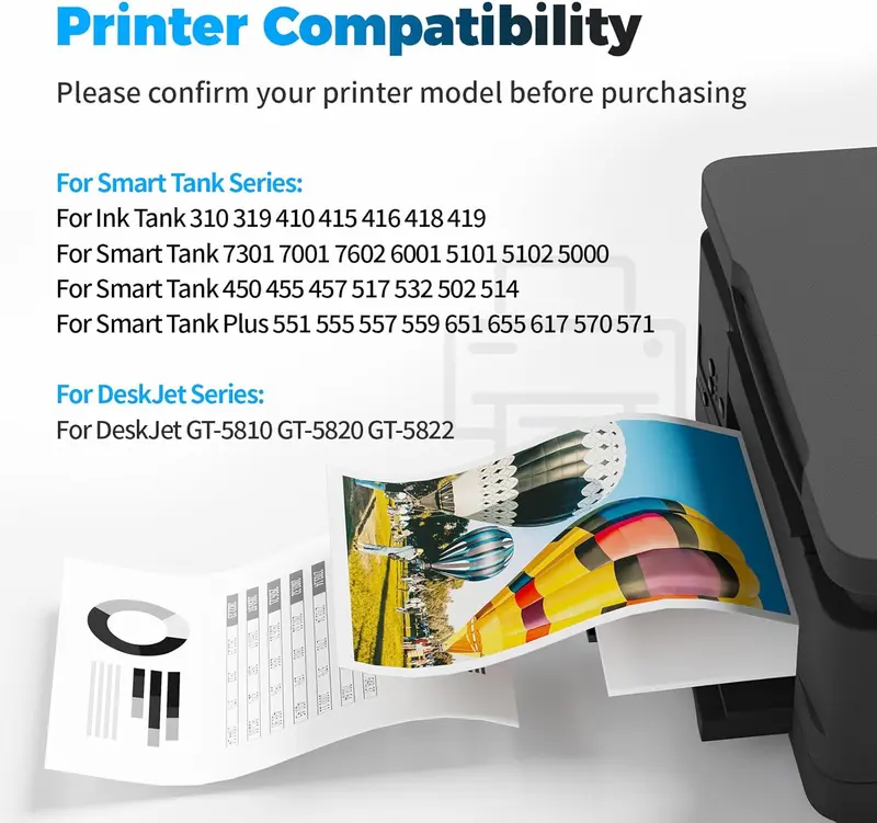 TRAHOO-31 32XL Refill Ink Bottles Compatible for HP Smart Tank 5101 5102 7301 7602 7001 6001 Plus 551 651 455 457 450 All-in-One Ink-Tank Printers (160ML 32XL Black Ink, 100ML 31 Color Ink, 4-Pack) 1