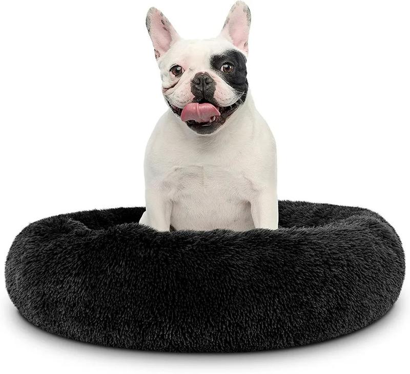 Dog Bed Donut Soft Round Plush Cat Beds For Calming Pet Anti Anxiety Washable dogs beds 5