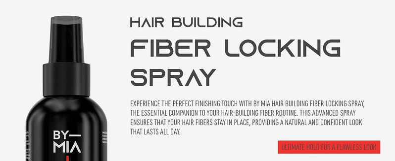 Product Introduction of BY MIA Hair Building Fiber Locking Spray 100ml | Hair Building | Long Lasting Effect | Waterproof | Style Lock-in | For All Hair Types | Ultra Hold 10