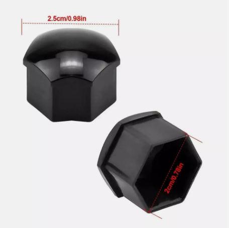 20X Black Wheel Nut Caps Bolt Covers FOR Audi VW Vauxhall Bmw 17mm Universal UK 3