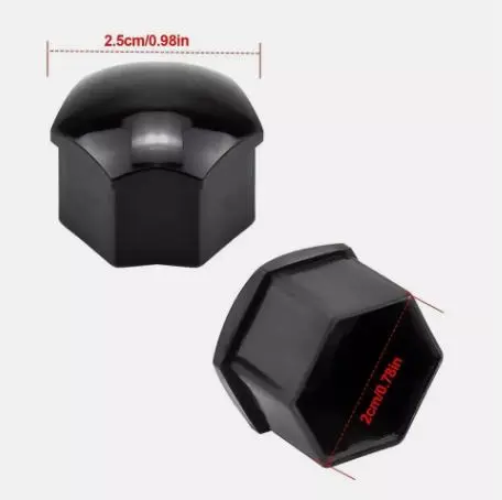 20X Black Wheel Nut Caps Bolt Covers FOR Audi VW Vauxhall Bmw 17mm Universal UK 3