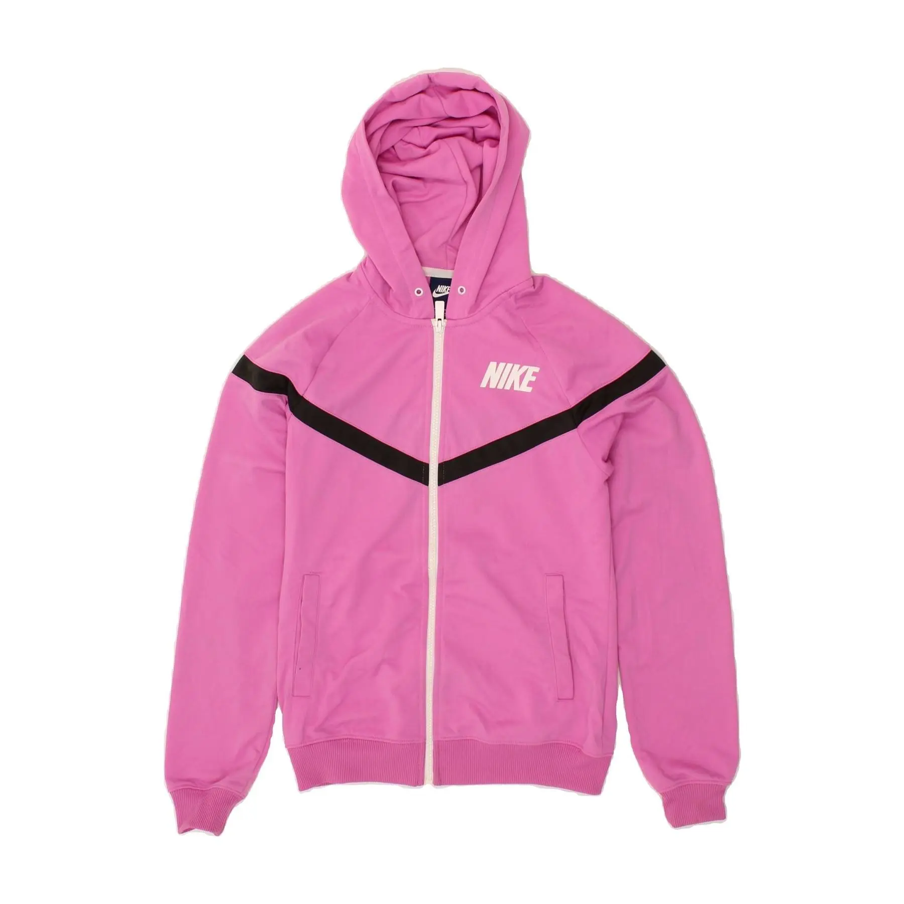 Pre-Owned Vintage NIKE Womens Zip Hoodie Sweater UK 10 Small Pink Polyester
