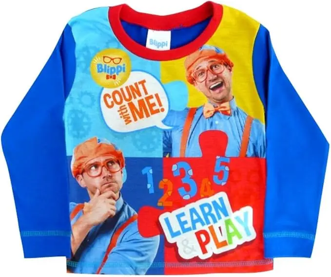 Boys Blippi Pyjamas Kids PJs Nightwear 18 Months to 5 Years COUNT WITH ME 2