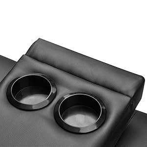 Product Introduction of Yaheetech Click Clack Sofa Bed Faux Leather 3 Seater Sofa Couch Living Room/Spare Room/Guest Room Bed Settee With Cup Holders Black 16