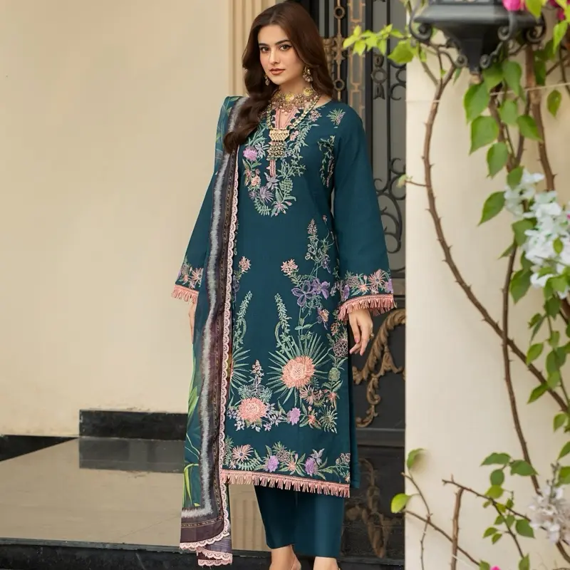 Pakistani Ladies Designer Formal Embroidered Dress for Special Occasions - Stylish Womenswear Cotton