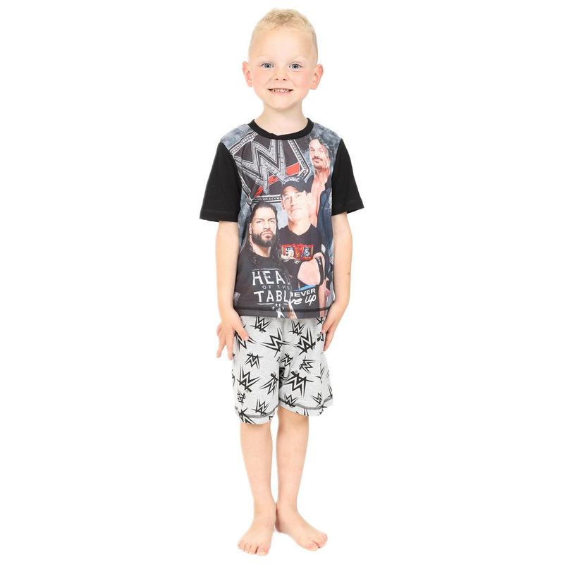 WWE Boys Roman Reigns Randy Orton John Cena World Wrestling Entertainment Grey Short Pyjama Set 0
