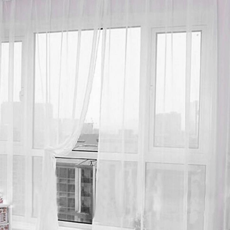 AceHome Sheer Voile Window Curtain Panel Sheer Curtains Net Curtains Privacy Protected Rod Pocket Window Curtains White 5