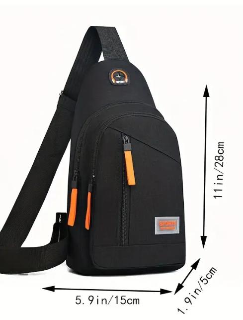 Sports Unisex Double Layer Crossbody Chest Bag with Adjustable Strap and Zip Closure 6