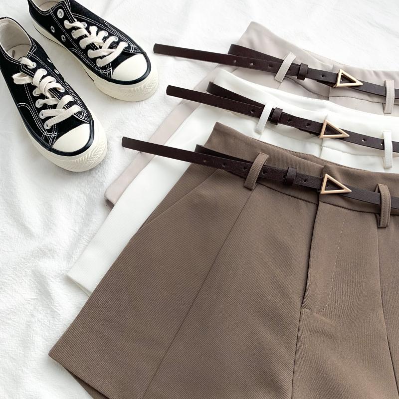 Product Introduction of Casual Women's Shorts A-line High Waist Short Chic Office Lady Shorts With Belted Vintage Female Trousers Spring Summer 6