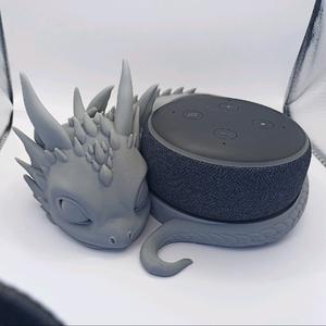 Cute Dragon Smart Speaker Stand (Available for Echo Dot Gen 3, Gen 4/5, Echo Pop) 3D Printed Cradle Holder Accessory Funky Homeware Accessories Plastic homepod