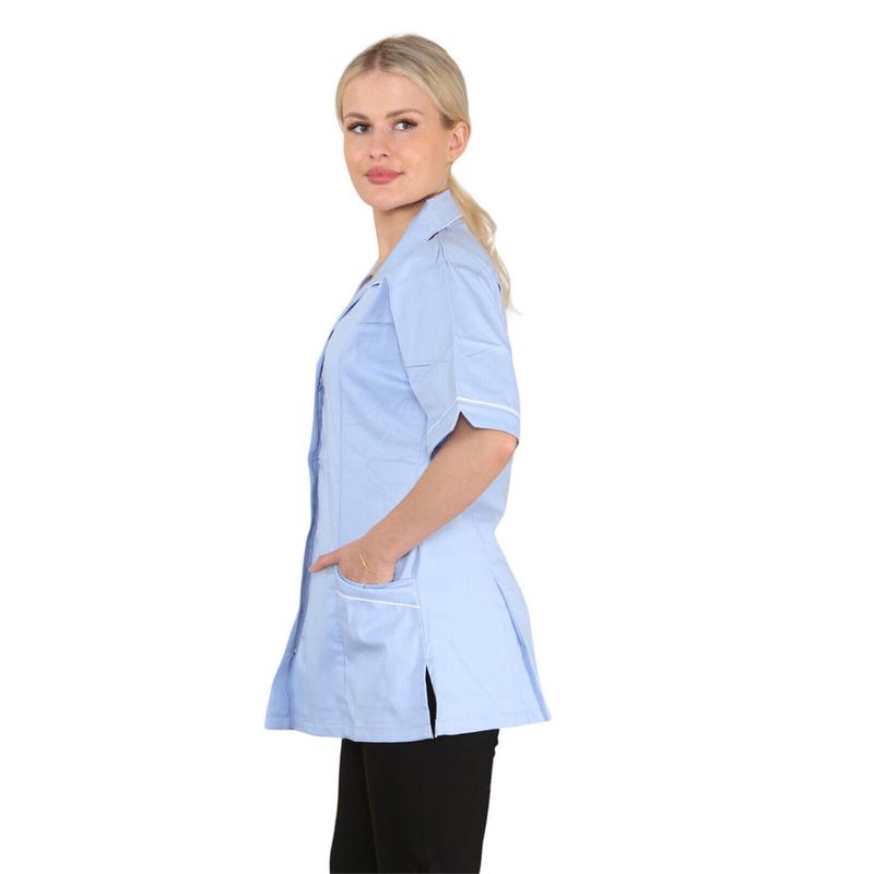 HEALTHCARE NURSING BEAUTY TUNICS WOMAN LADIES GIRLS UNIFORM CARERS SHIRTS TOP Collar Cotton 8