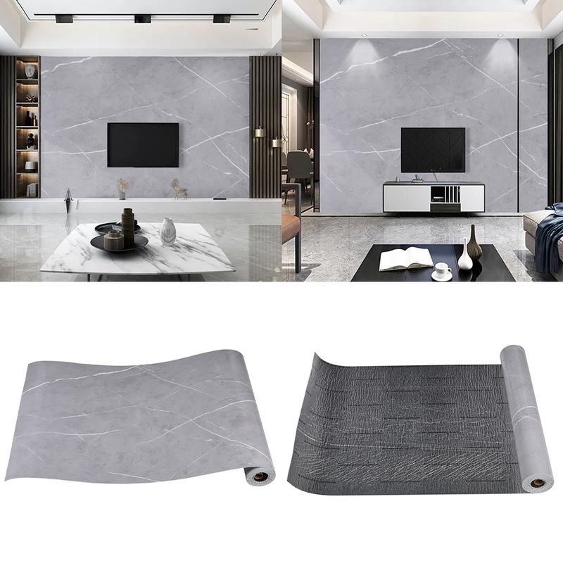 Livingandhome 3M Grey Marble Contact Wallpaper Self Adhesive 2