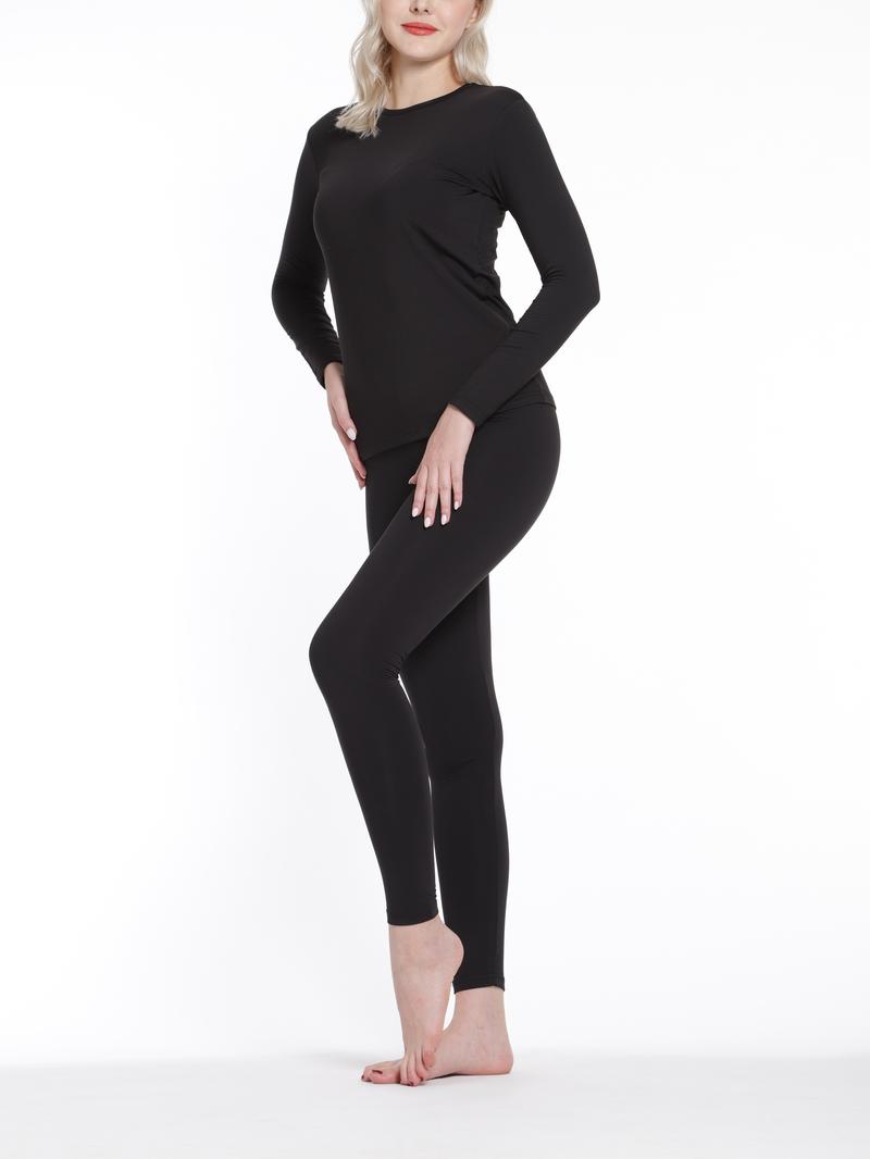 Product Introduction of Seamless Thermal Underwear Set, Long Sleeve Crew Neck Tops & Pants, Women's Loungewear & Underwear 5