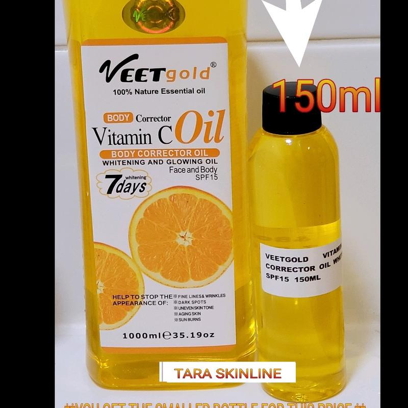 VEET GOLD BODY WHITENING  CORRECTOR VITAMIN C OIL 150Ml **PLEASE NOT THAT THIS PRODUCT COMES IN A DIFFERENT SMALLER 150ML PACKAGE **  ( Tara Skinline) Massage Oil, Whitening, Hydrating 1
