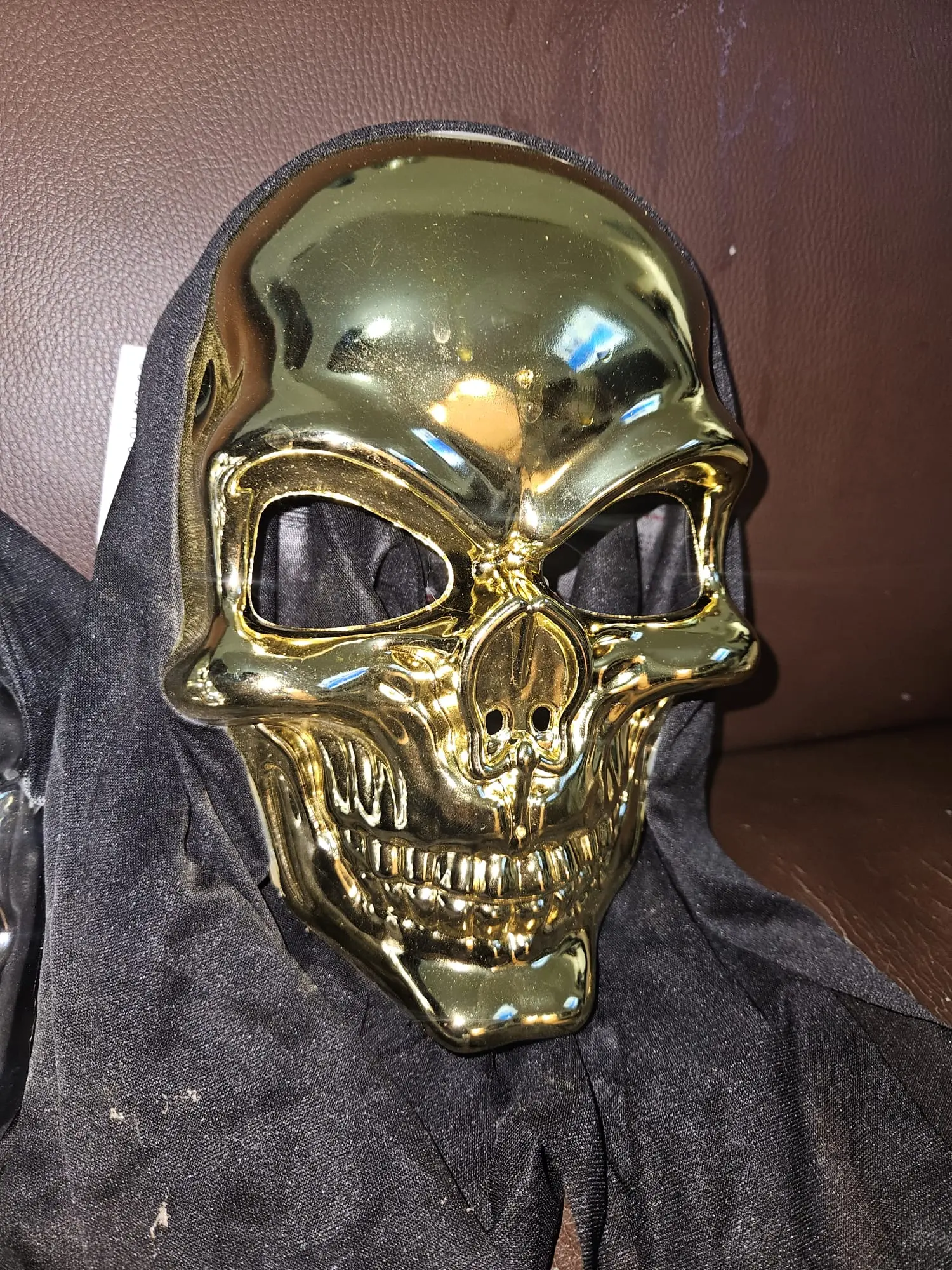 Gold Spooky Halloween Mask for Festive Parties Comfortable