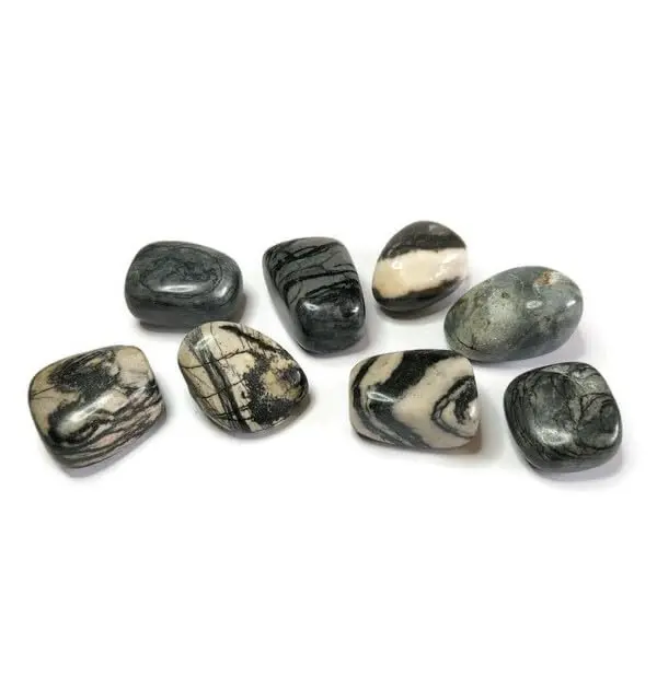 1 x Natural Picasso Jasper Crystal Tumble stone In A Velvet Gift Bag