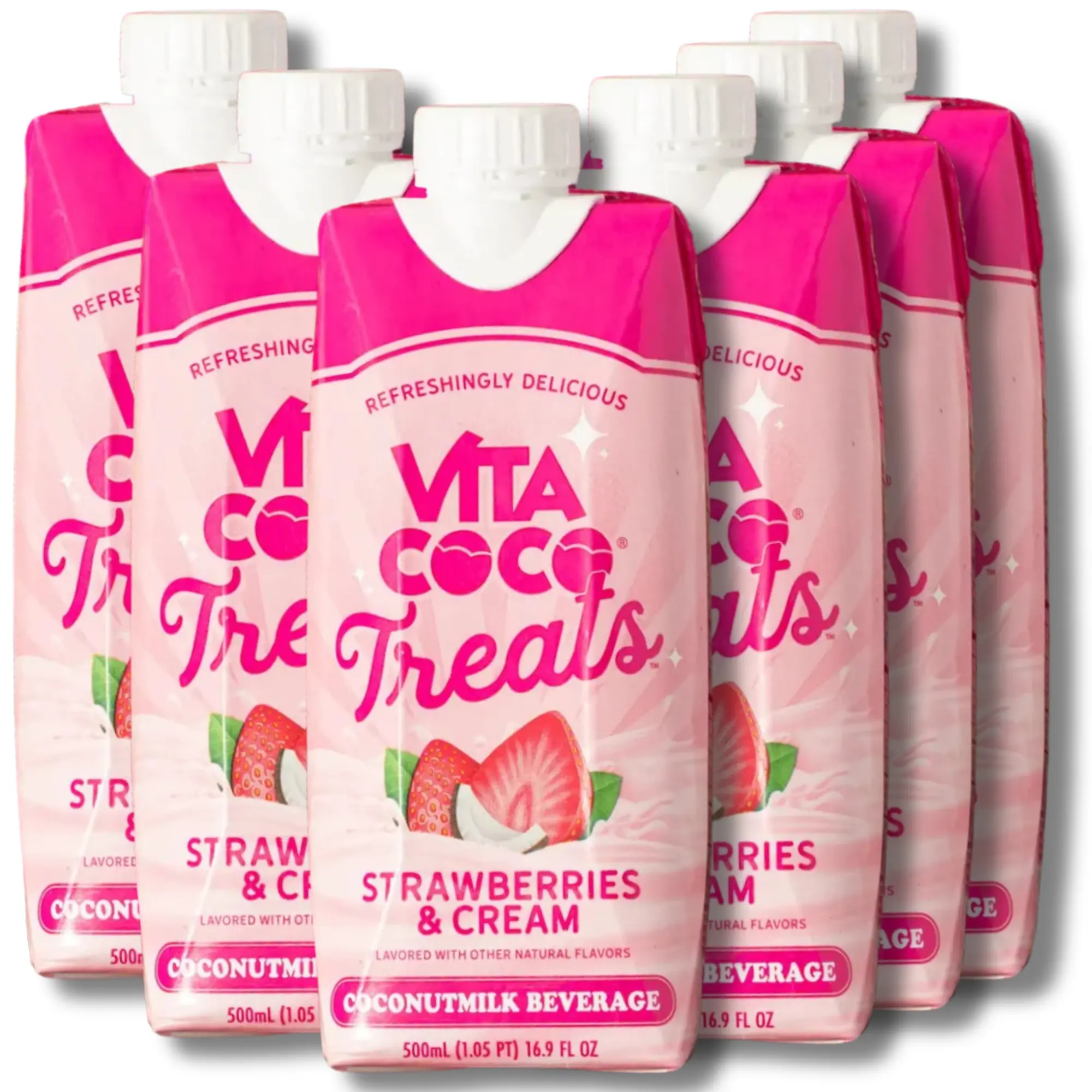 US Vita Coco Treats Strawberries & Cream Coconut Milk Beverage Drink 500ml -Limited Edition, Viral In USA, Creamy, Sweet, and Pink Treats - BBE: 10.07.2025
