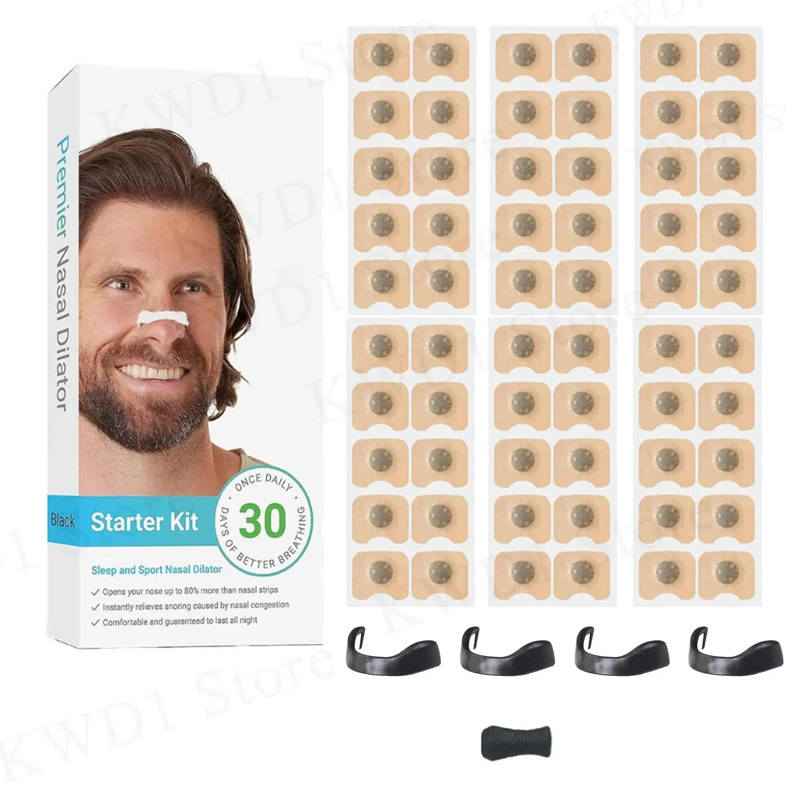 Magnetic Nasal Breathing Nose Dilators Starter Kit - Anti-Snoring, Sleep Improvement - 30 Pack  Body Care Comfort