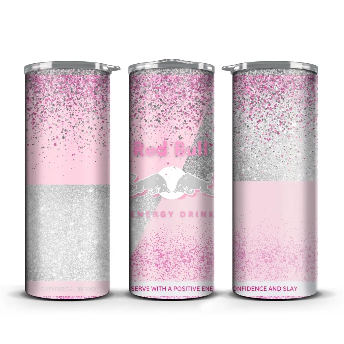 Pink Redbull Tumbler 20oz Stainless Steel with Resealable Lid & Straw Bottle Drinkware Flasks Mug Portable Bottled Water Bottles
