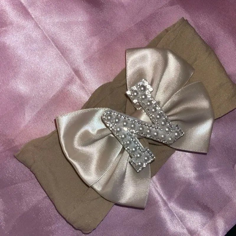 ALL COLOURS Handmade Personalised Initial Letter Baby Girl Bow Headband - Perfect Baby Shower Gift