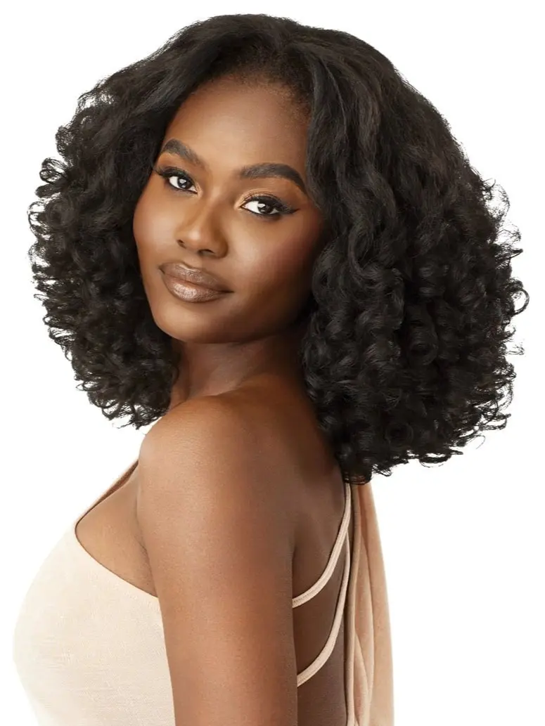 Outre CYPRESS Half Wig - Synthetic Yaki Texture - 14 inches, curly, layered, heat resistant
