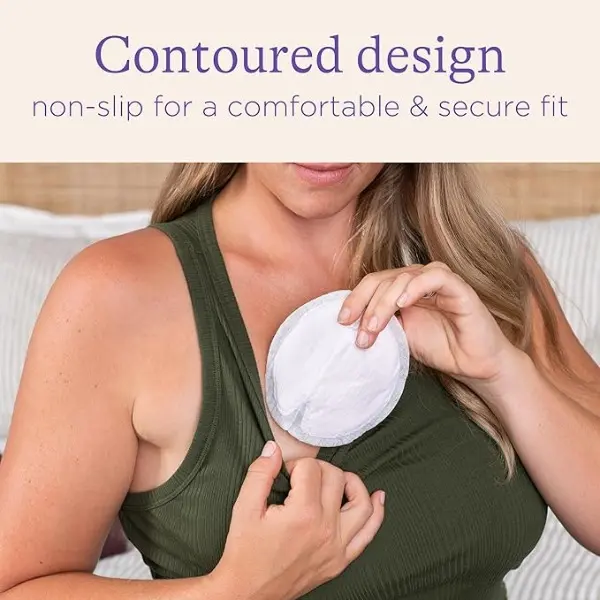 Lansinoh Disposable Breast Pads for nursing breastfeeding mothers, essential for hospital bag, thin super absorbent layers, discreet fit , 60 Count ( Pack of 1) 2