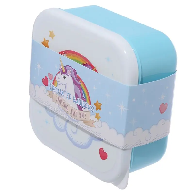 PUCKATOR Enchanted Rainbows Unicorn Set of 3 Lunch Box Snack Storage S/M/L - - Lunchbox with Multi Compartments - Small Food Containers - Lunchbox for Adults and Kids - Girls Boys Lunchbox Tableware 6