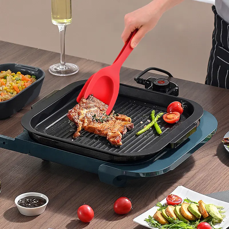 WALLFID 2 in 1 Spatula Tongs Set - Egg Flipper & Pancake Turner Kitchen Cooking Tool for Flawless Omelets & French Toast Ergonomic Design, Non-Stick 5