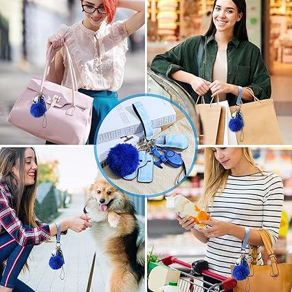 10 PCS Safety Keychain Set for Women and Kids, Self Defense Keychain Set with Safe Sound Personal Alarm, Loud Security Alarms Keychain with LED Light, Whistle, No Touch Door Opener (Blue) 1