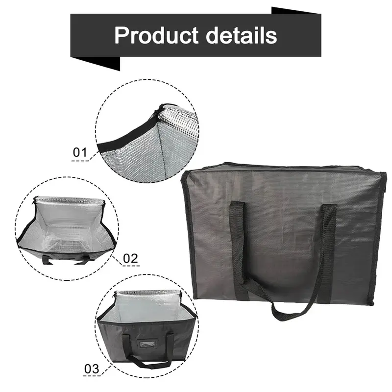 1 Pcs 16L/28L  Delivery Bag, Large Insulated Food Delivery Bag Insulated Reusable Grocery Bags Insulated Pizza Delivery Bags Warm & Cooler Bags for Food & Grocery Delivery Bag Hold 1