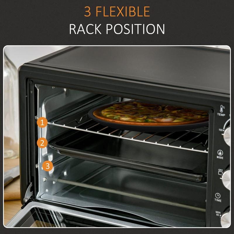 Mini Oven 21L Countertop Electric Toaster Oven with Adjustable Temperature Timer 3