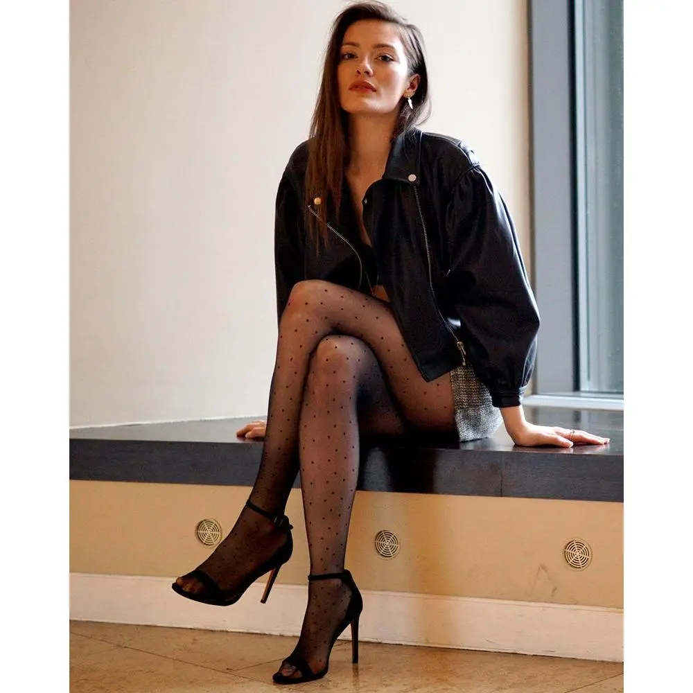 Pretty Polly Pinspot Fashion Tights - Black