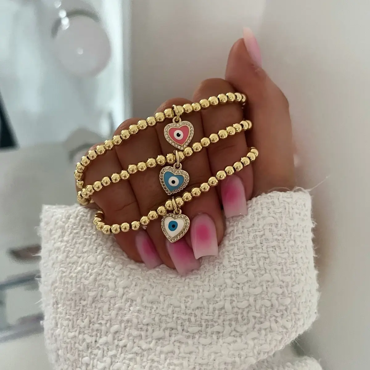 Jasmine Bracelet - Stainless steel beaded summer bracelet
