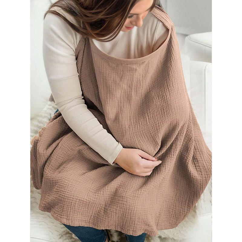 1pc Nursing Cover For Breastfeeding Outdoors In Coffee/Milky Blue/Green Color, With Breathable Gauze And Anti-Peep Shoulder Wrap For Breastfeeding Mothers 1