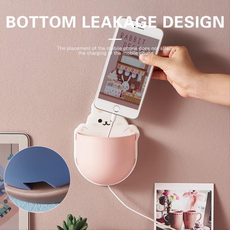 MOHAMM-Cartoon Self-adhesive Wall Mount Pen Pencil Holder, Markers Writing Storage, Desktop Organizer, Cute, 1 Pc-LY3 4