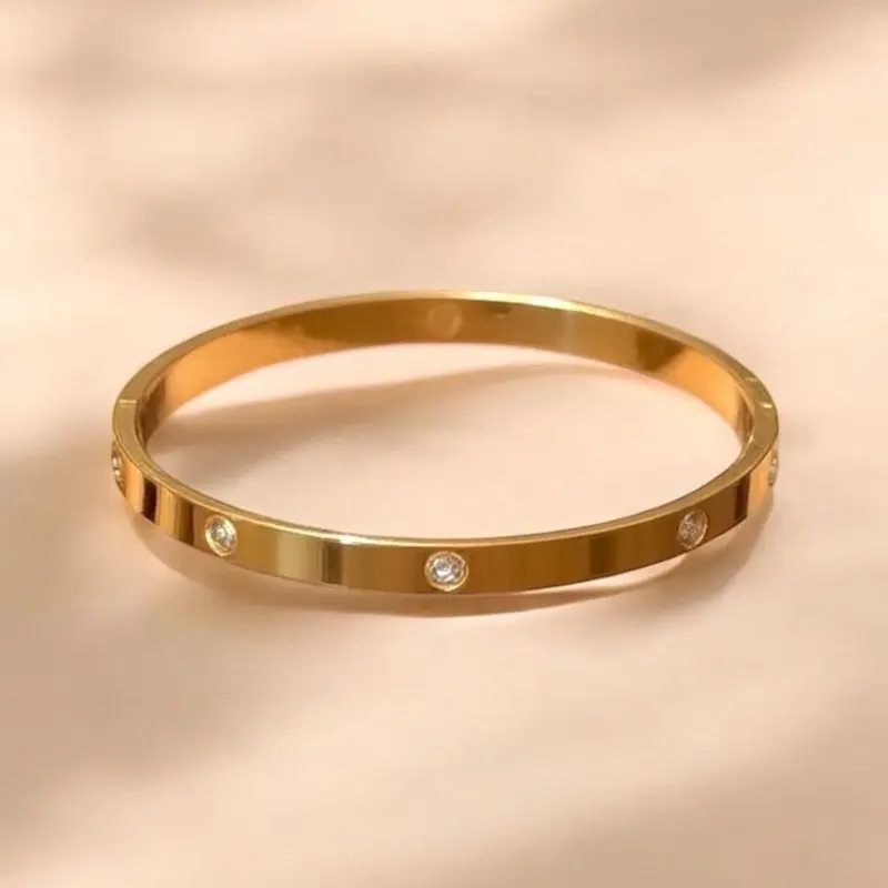 LUXURY GOLD BANGLE, TARNISH FREE stainless steel
