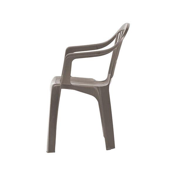 Plastic Low Back Chair in Taupe - Great for Garden, Patio, and Camping 2