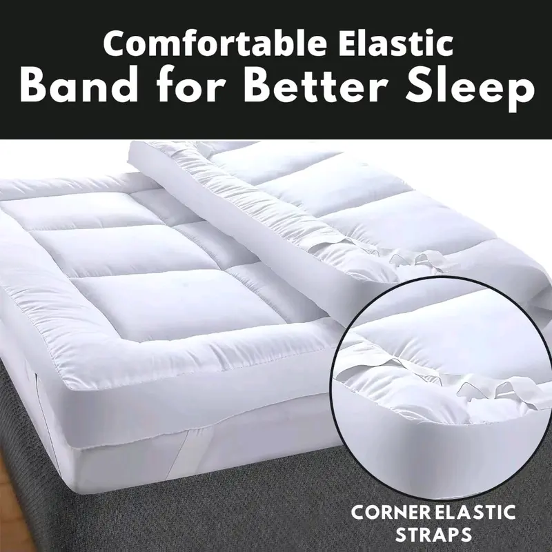 Hotel Quality Mattress Topper 10cm Deep Extra Thick Luxury - Cooling & Anti-Allergy, Elasticated Corner Straps, Single Double King Super King Sizes 2