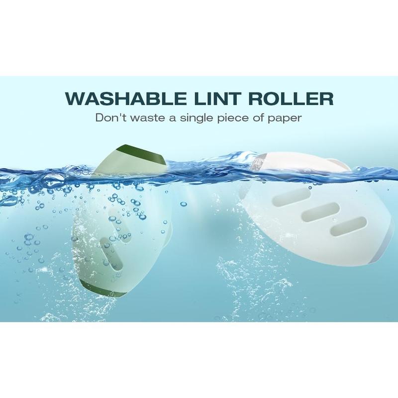 Washable Lint Roller, Portable & Reusable Lint Roller, Reusable Washable Lint Roller, Travel Lint Roller Mini Lint Roller for Lint Hair, Clothes (Green) 7