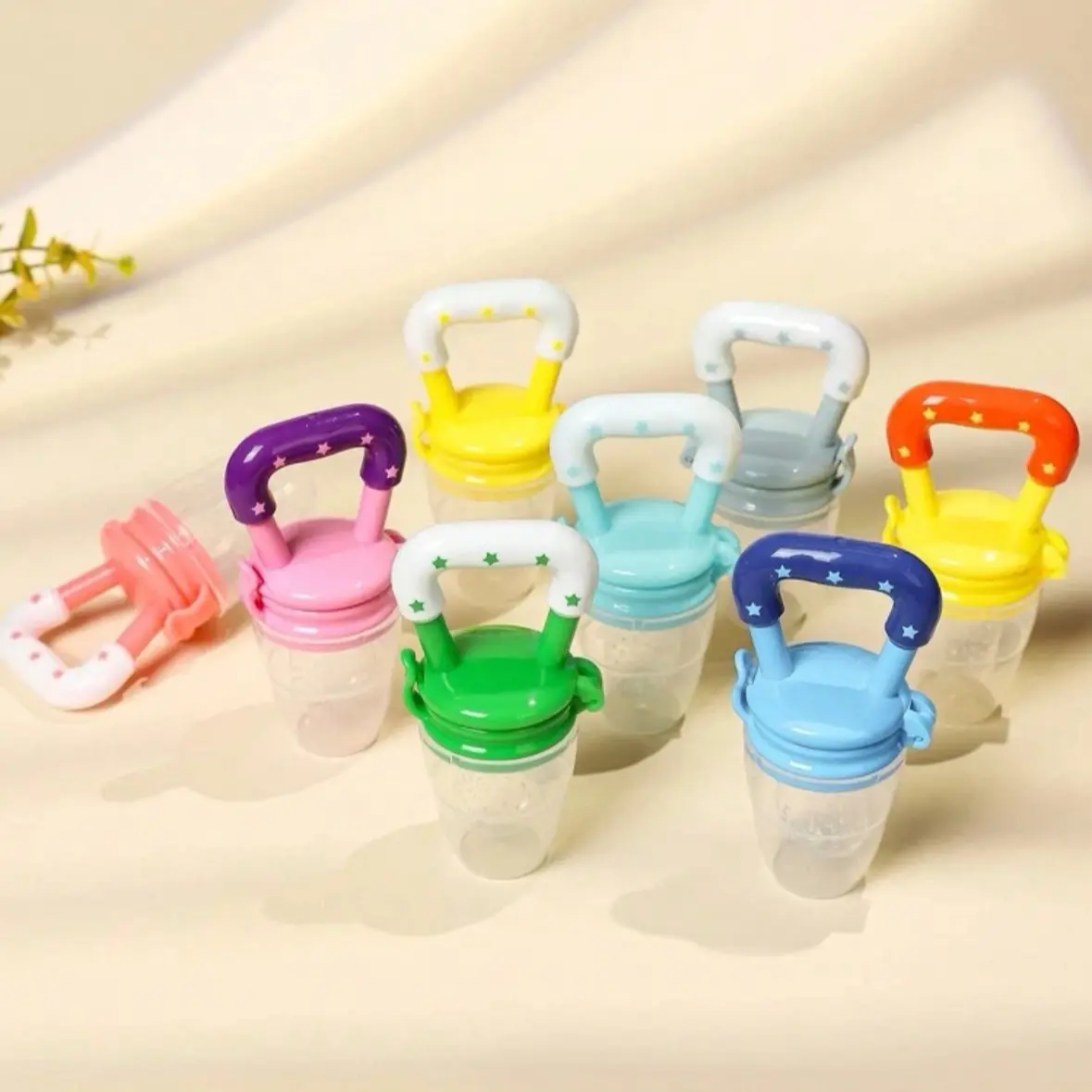 1pc Baby Fruit Teether Pacifier Bag Silicone Mesh Bag Infant Silicone Teething Toy Feeding Tool Random colours
