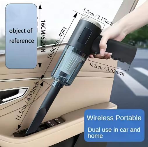 1pc Wireless Vacuum Cleaner Dual Use for Home and Car 120W High Power Powerful Vacuum Cleaner Black 2