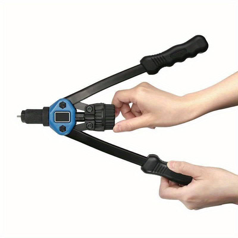 Product Introduction of Professional 13" Hand Rivet Nut Gun Hand Riveter Rivnut Tool Kit with 7 Pcs Metric Mandrels and 110 Pcs Rivet Nuts from M3 to M12, Labor-Saving Design, with Carrying Case 12